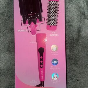 Luxe + Willow 2 in 1 thermal brush and triple barrel waver set